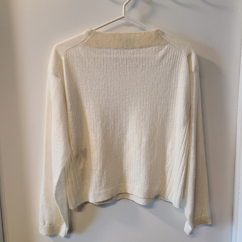 Acne Studios Phira Linen 100% linen sweater in WHITE - Picture 10 of 12